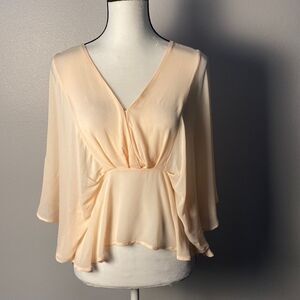 Young Fabulous and Broke Women’s Peach Chiffon Blouse (Size S)